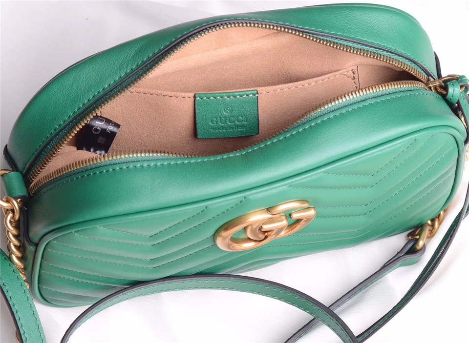 Gvc*1 Marmont small matelassé shoulder Green bag