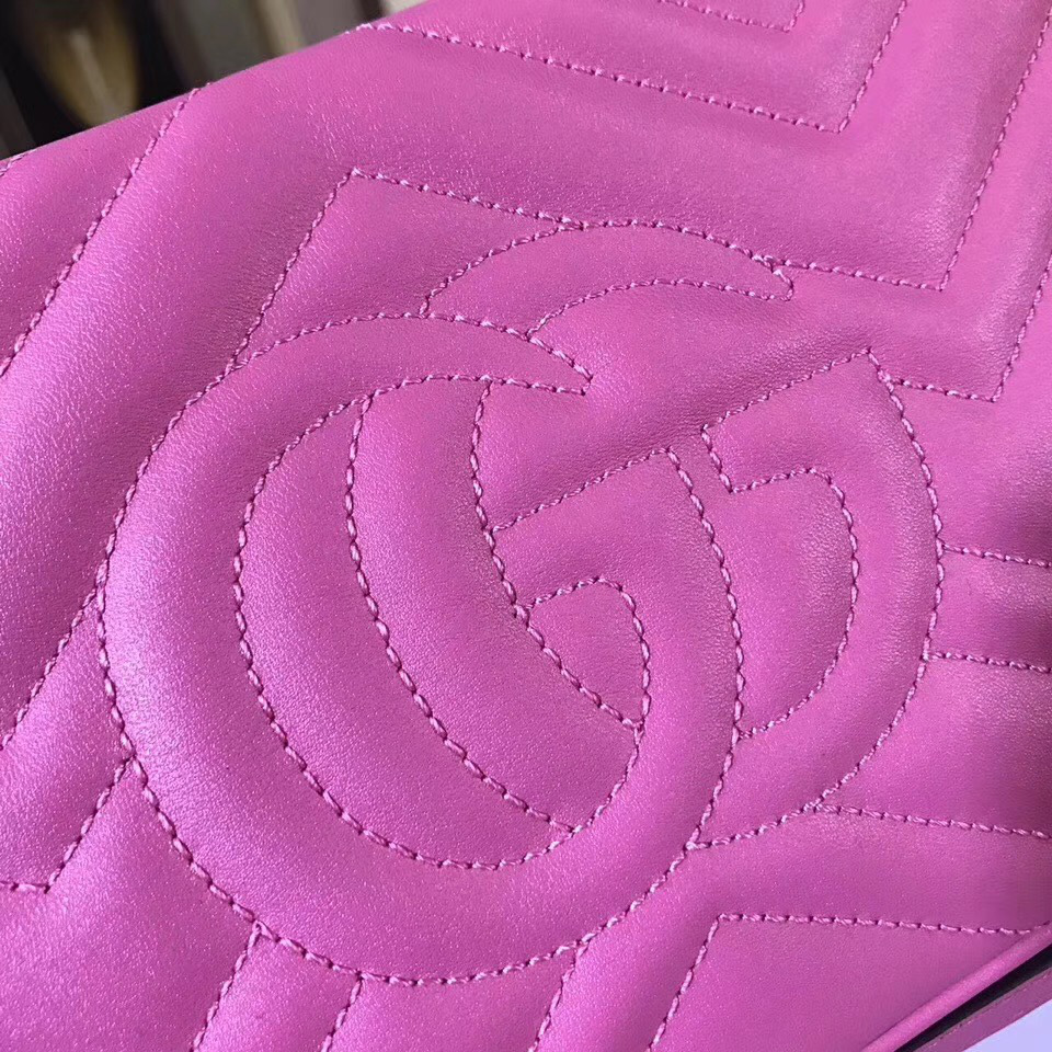 Gvc*1 Marmont small matelassé shoulder Rose Red bag