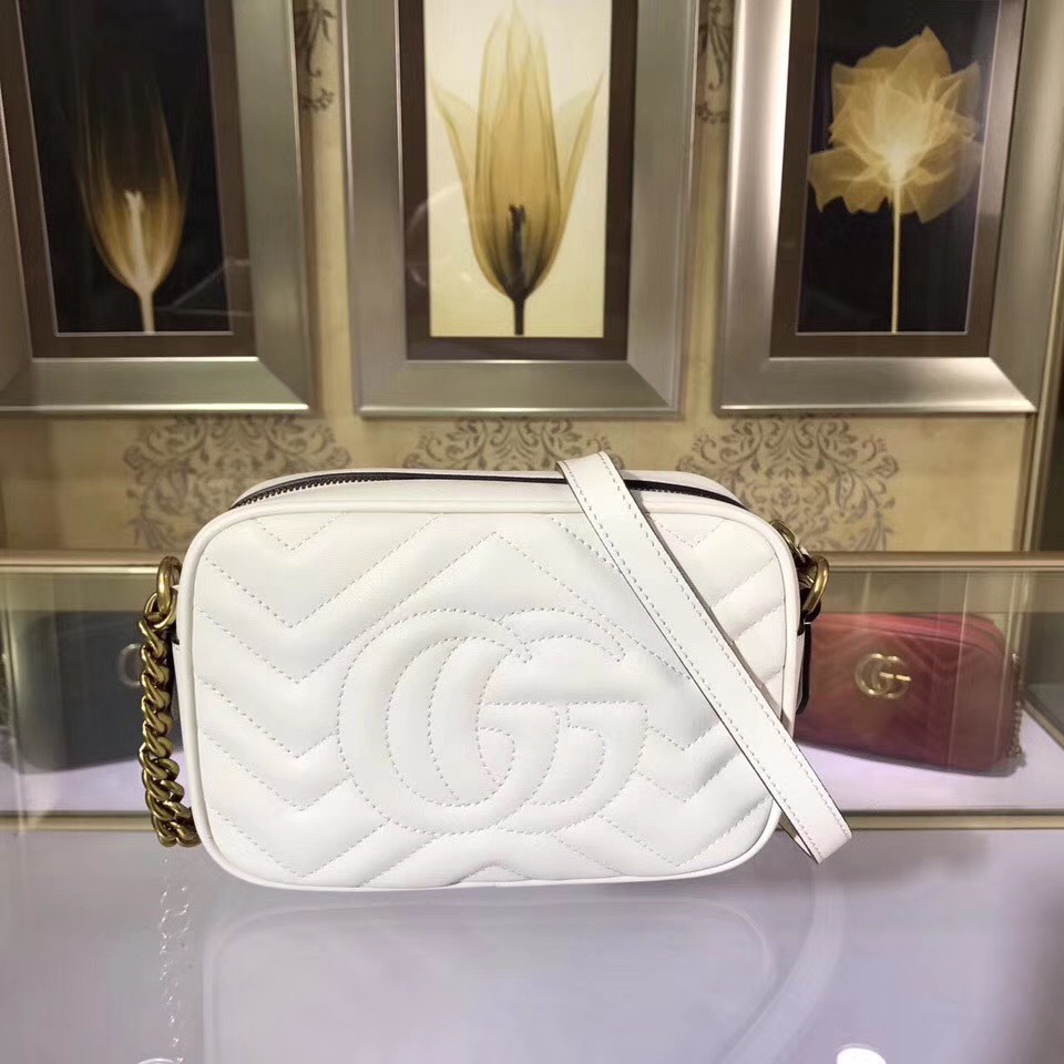Gvc*1 Marmont matelassé mini bag in White 448065