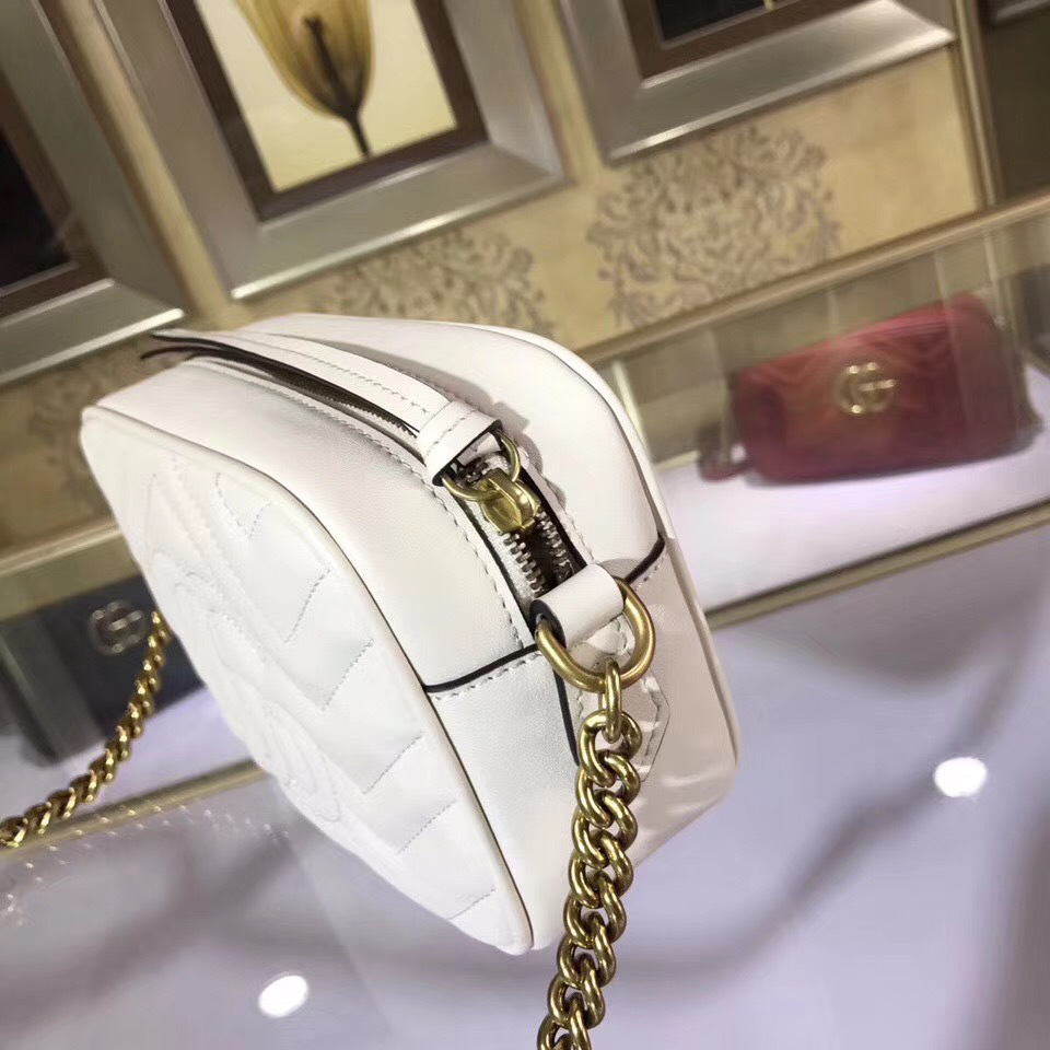 Gvc*1 Marmont matelassé mini bag in White 448065