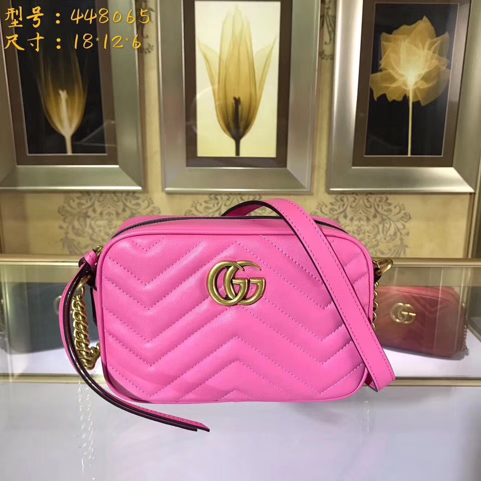 Gvc*1 Marmont matelassé mini bag in Rose Red