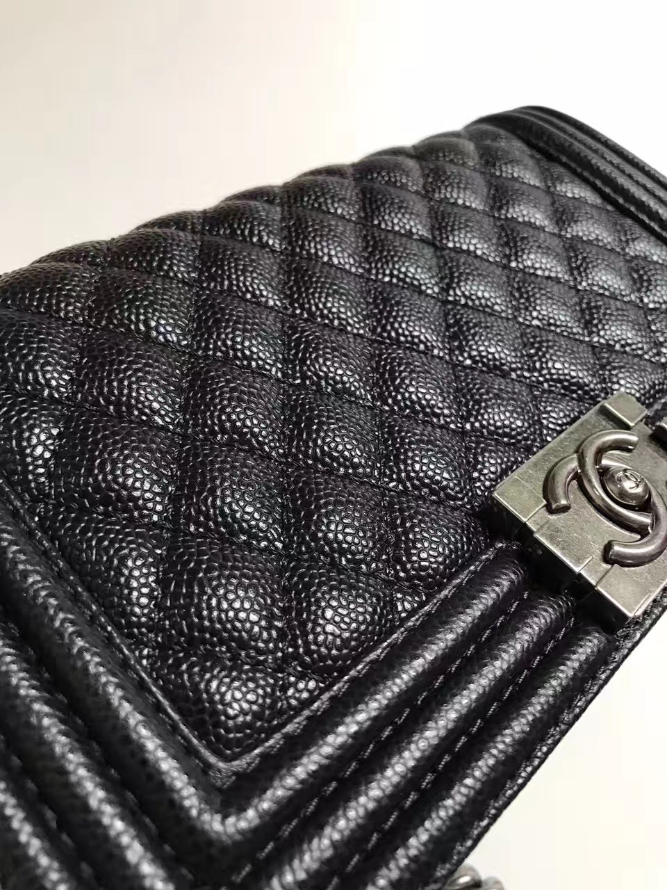 Ch**el Leboy bag cowskin in Black with silver hardware