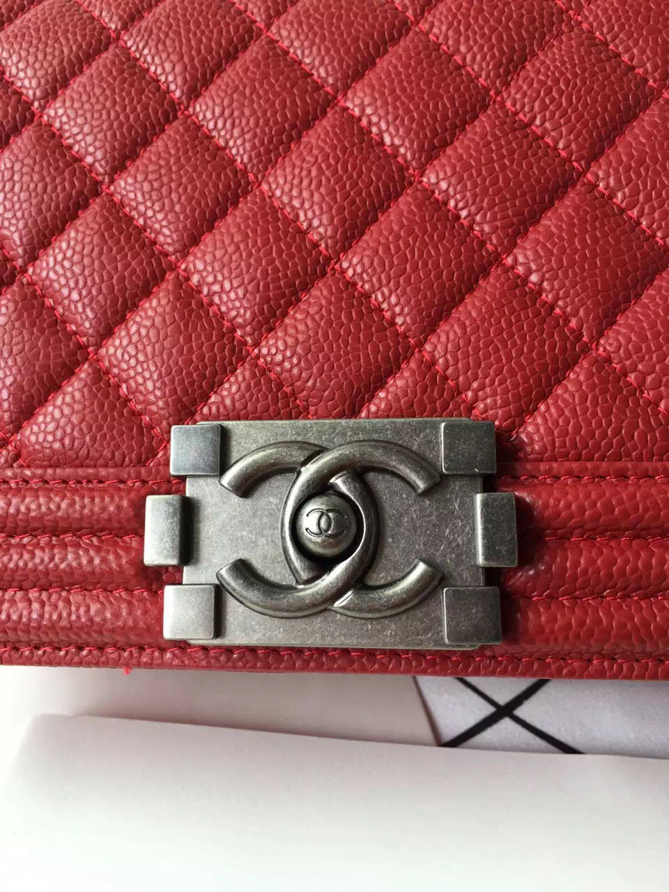Ch**el Leboy bag cowskin in Red with silver hardware
