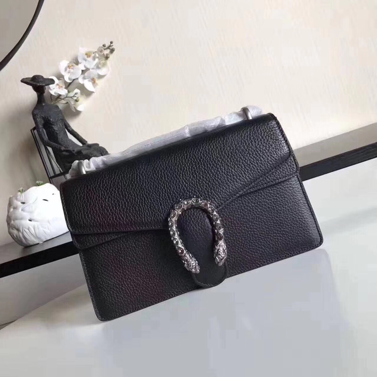 Gvc*1 Dionysus Blooms Medium Bag In Black 400249