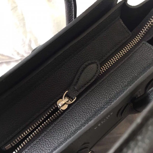 Ce1i*e Micro Luggage Calfskin Handbag in Black