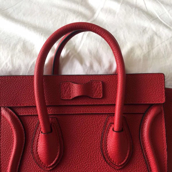 Ce1i*e Micro Luggage Calfskin Handbag in Red