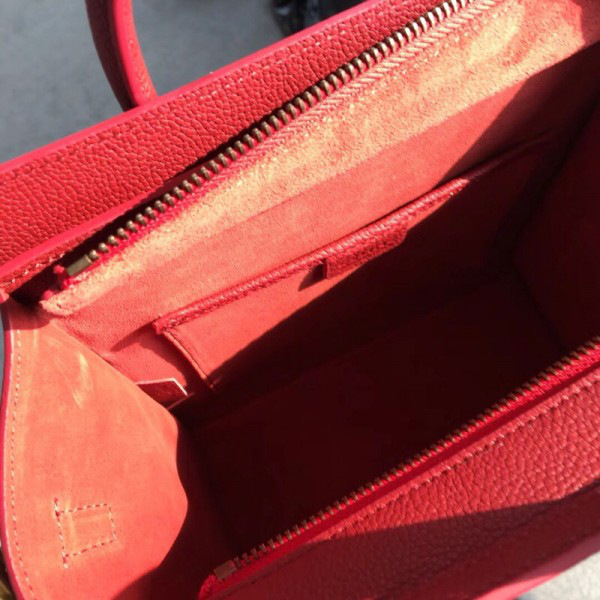 Ce1i*e Micro Luggage Calfskin Handbag in Wine Red