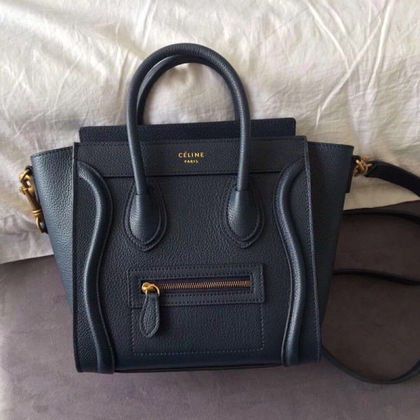 Ce1i*e Micro Luggage Calfskin Handbag in Blue