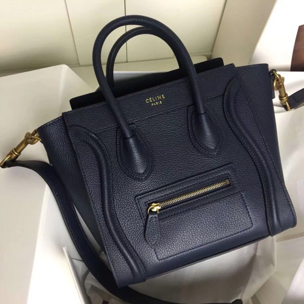 Ce1i*e Micro Luggage Calfskin Handbag in Blue