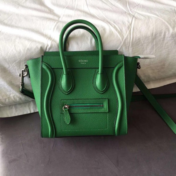 Ce1i*e Micro Luggage Calfskin Handbag in Green