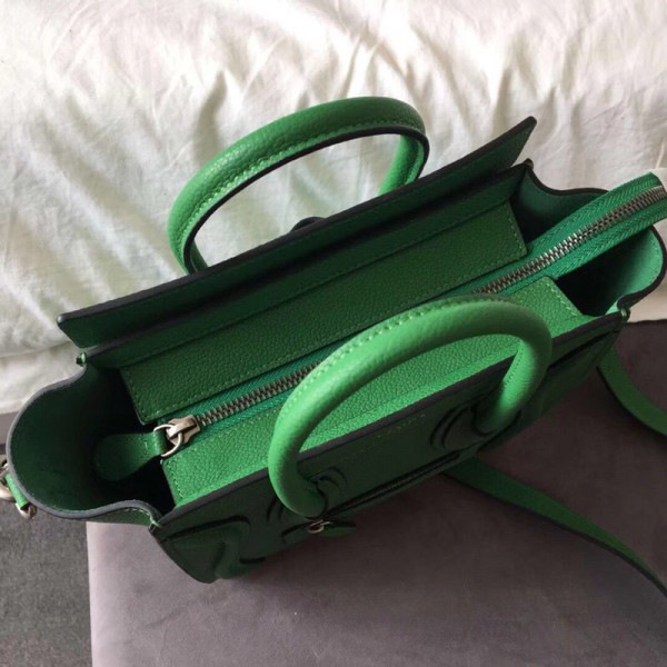 Ce1i*e Micro Luggage Calfskin Handbag in Green