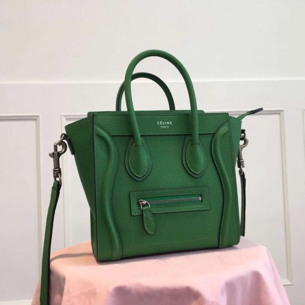 Ce1i*e Micro Luggage Calfskin Handbag in Green