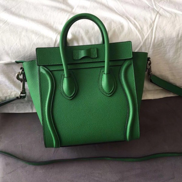 Ce1i*e Micro Luggage Calfskin Handbag in Green