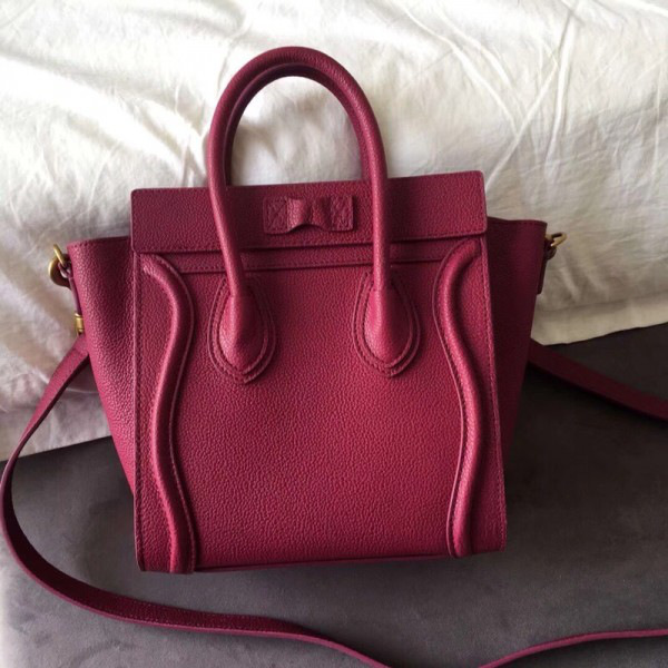 Ce1i*e Micro Luggage Calfskin Handbag in Rose Red