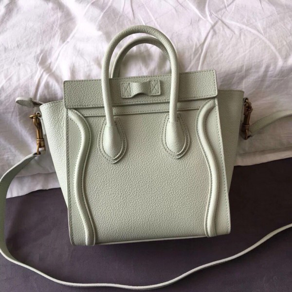 Ce1i*e Micro Luggage Calfskin Handbag in White