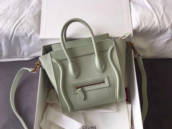 Ce1i*e Micro Luggage Calfskin Handbag in White