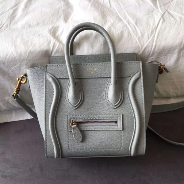 Ce1i*e Micro Luggage Calfskin Handbag in Light Blue