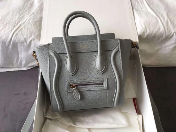 Ce1i*e Micro Luggage Calfskin Handbag in Light Blue