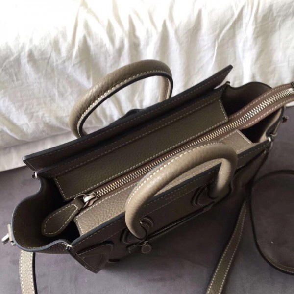 Ce1i*e Micro Luggage Calfskin Handbag in Brown