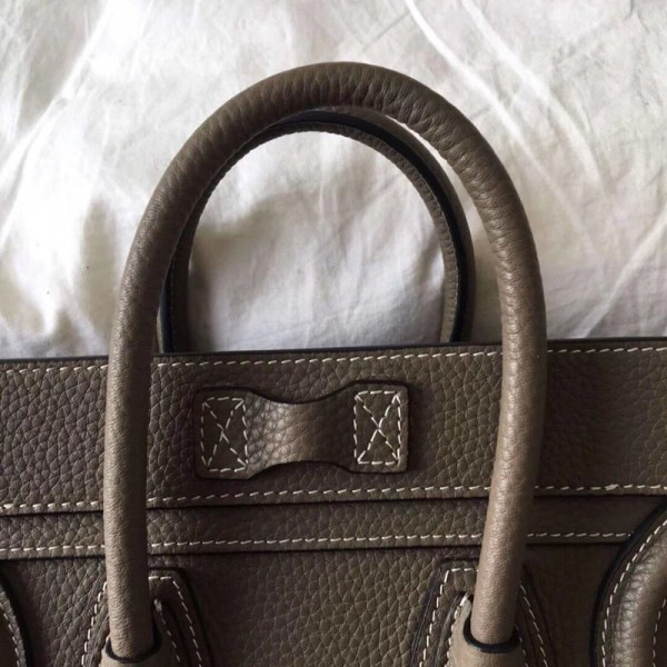 Ce1i*e Micro Luggage Calfskin Handbag in Brown