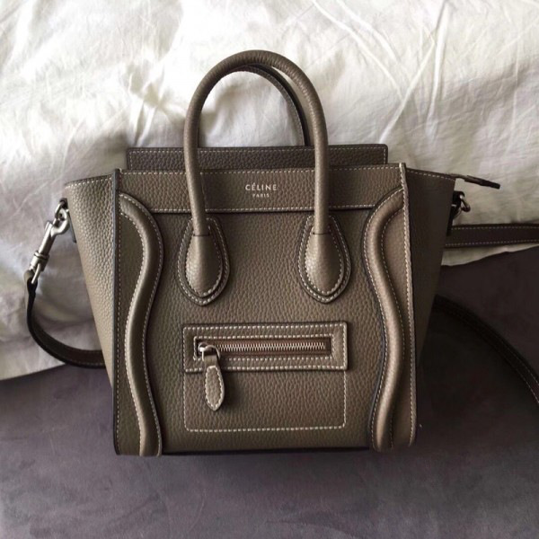Ce1i*e Micro Luggage Calfskin Handbag in Brown