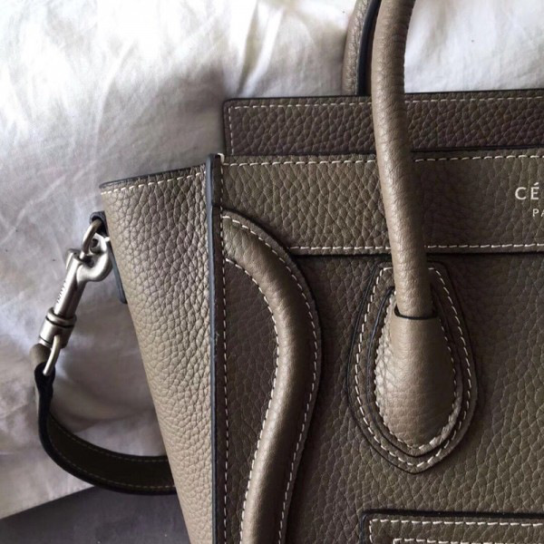 Ce1i*e Micro Luggage Calfskin Handbag in Brown