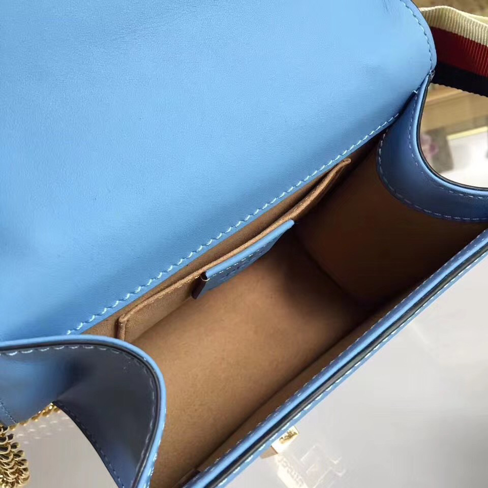 Gvc*1 Sylvie leather mini chain bag in Light Blue 431666