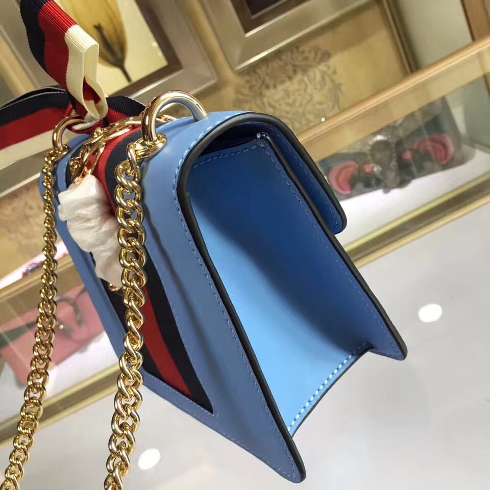 Gvc*1 Sylvie leather mini chain bag in Light Blue 431666