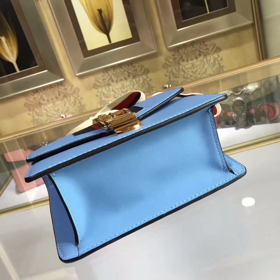 Gvc*1 Sylvie leather mini chain bag in Light Blue 431666