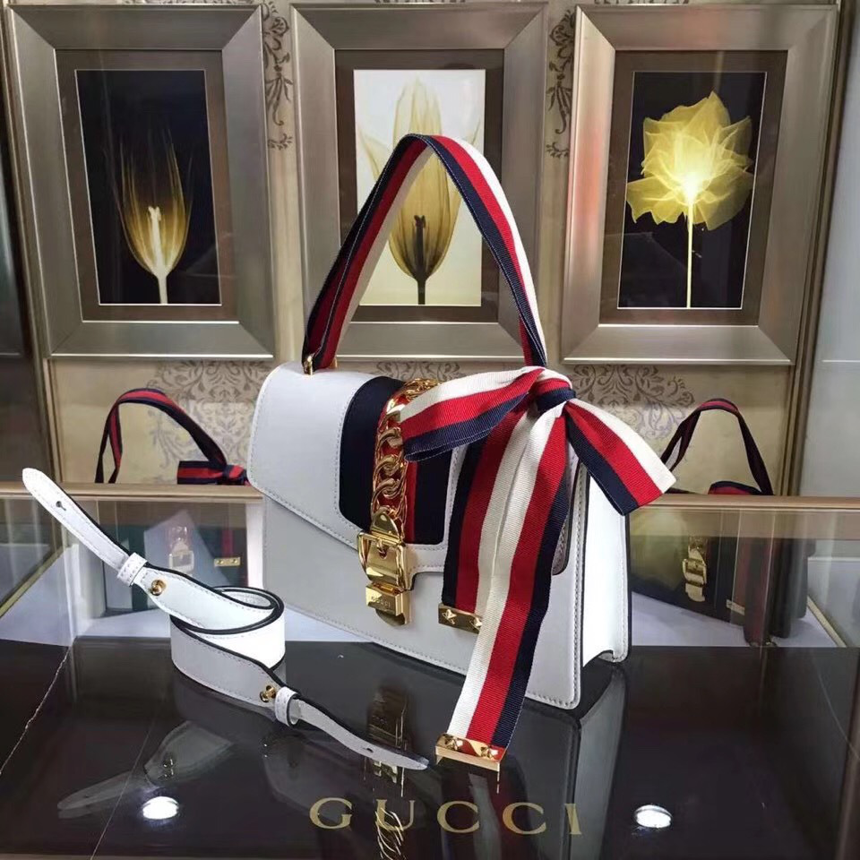 Gvc*1 Sylvie shoulder bag in White leather 421882