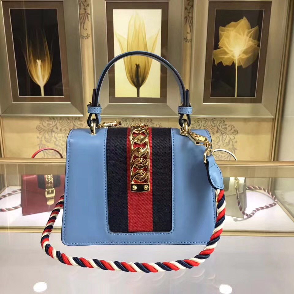 Gvc*1 Sylvie leather mini bag in Light Blue 470270