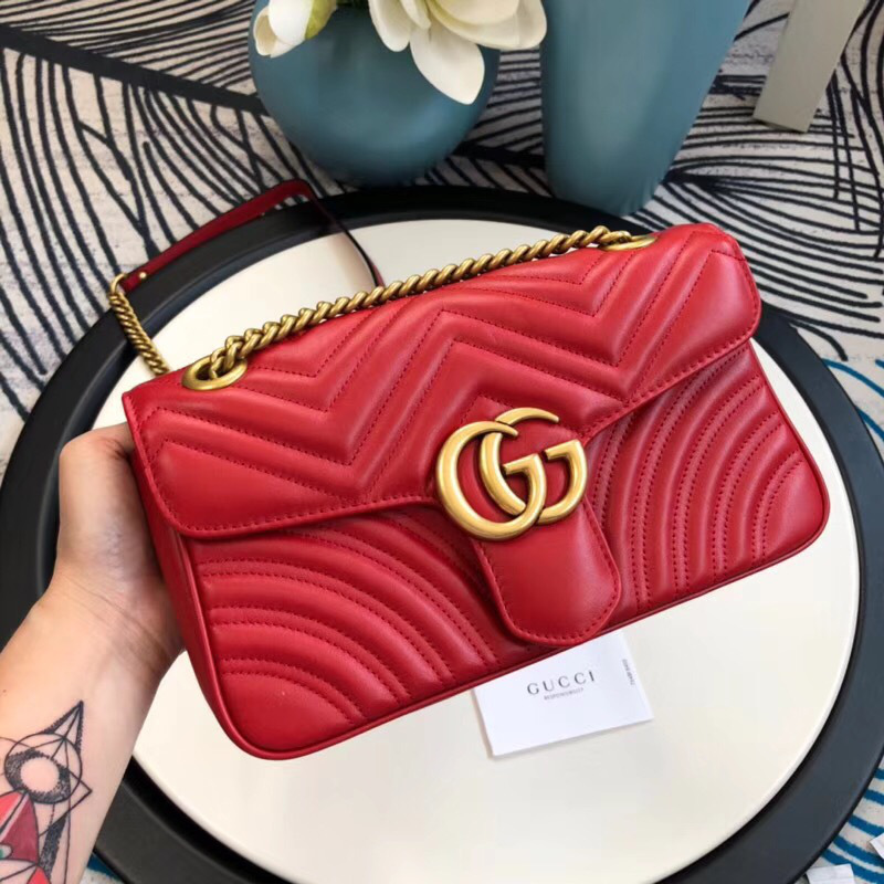Gvc*1 Marmont matelassé shoulder bag in Red 443497