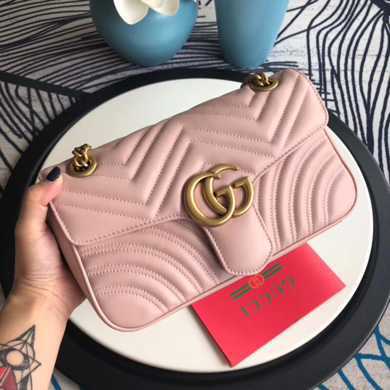 Gvc*1 Marmont matelassé shoulder bag in Pink 443497