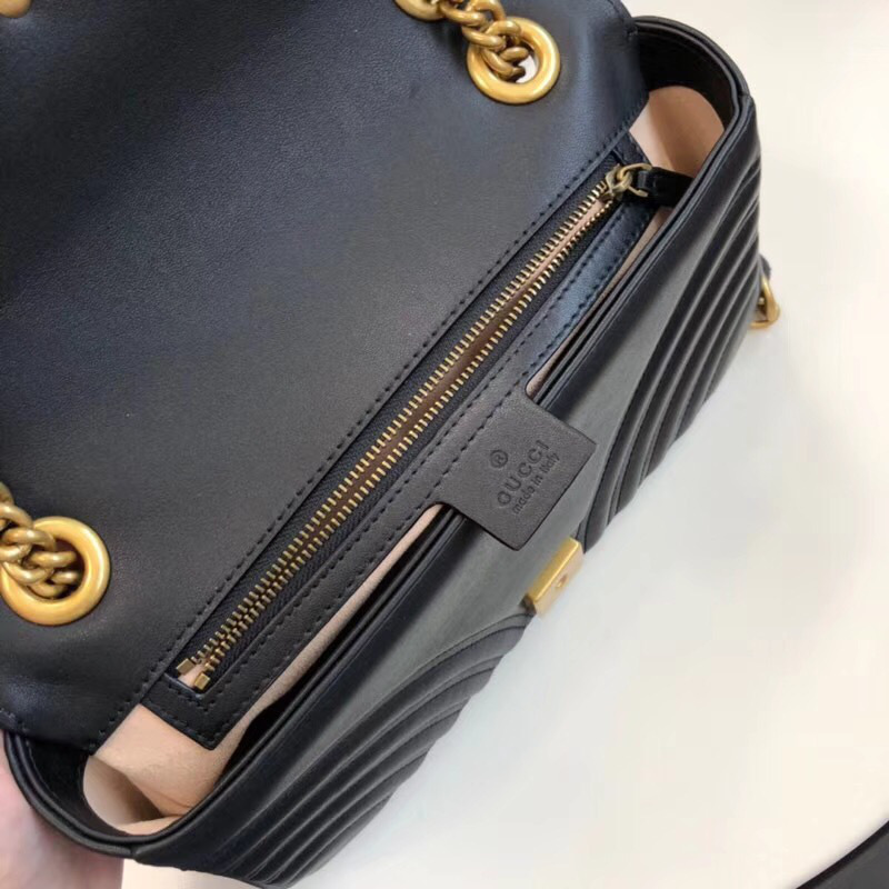 Gvc*1 Marmont matelassé shoulder bag in Black 443497