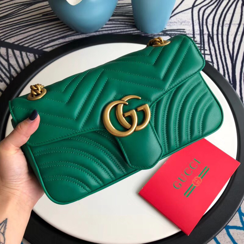 Gvc*1 Marmont matelassé shoulder bag in Green 443497