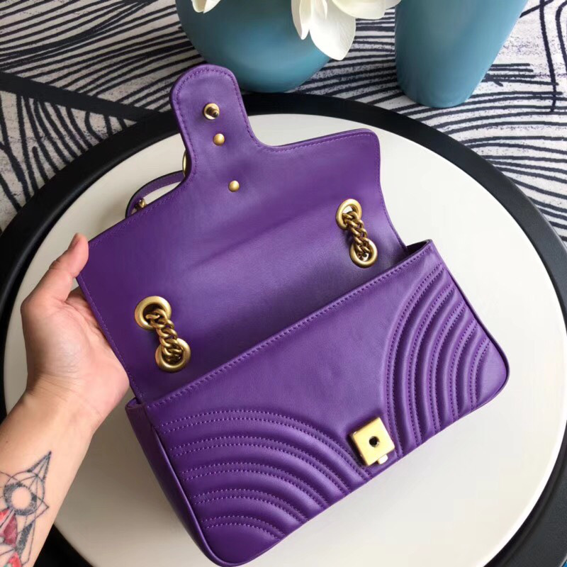 Gvc*1 Marmont matelassé shoulder bag in Purple 443497