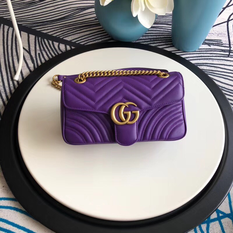 Gvc*1 Marmont matelassé shoulder bag in Purple 443497
