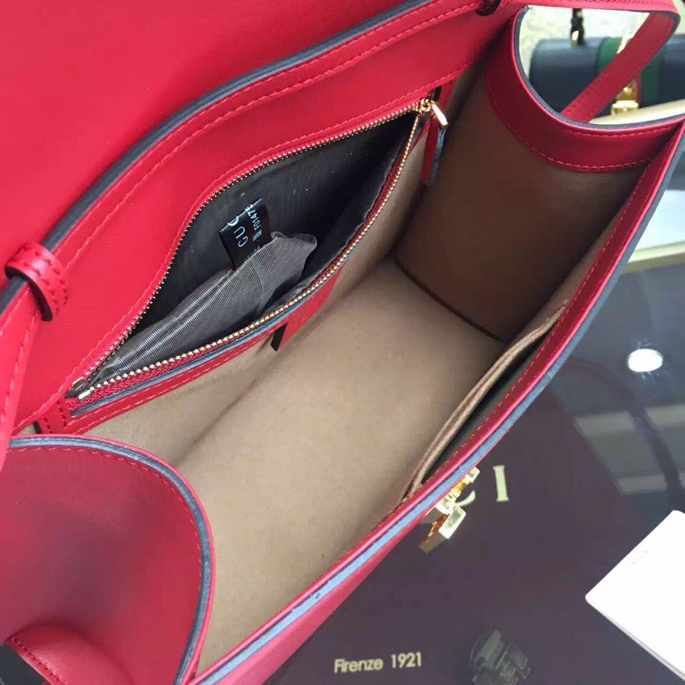 Gvc*1 Sylvie medium top handle bag in Red leather 431665
