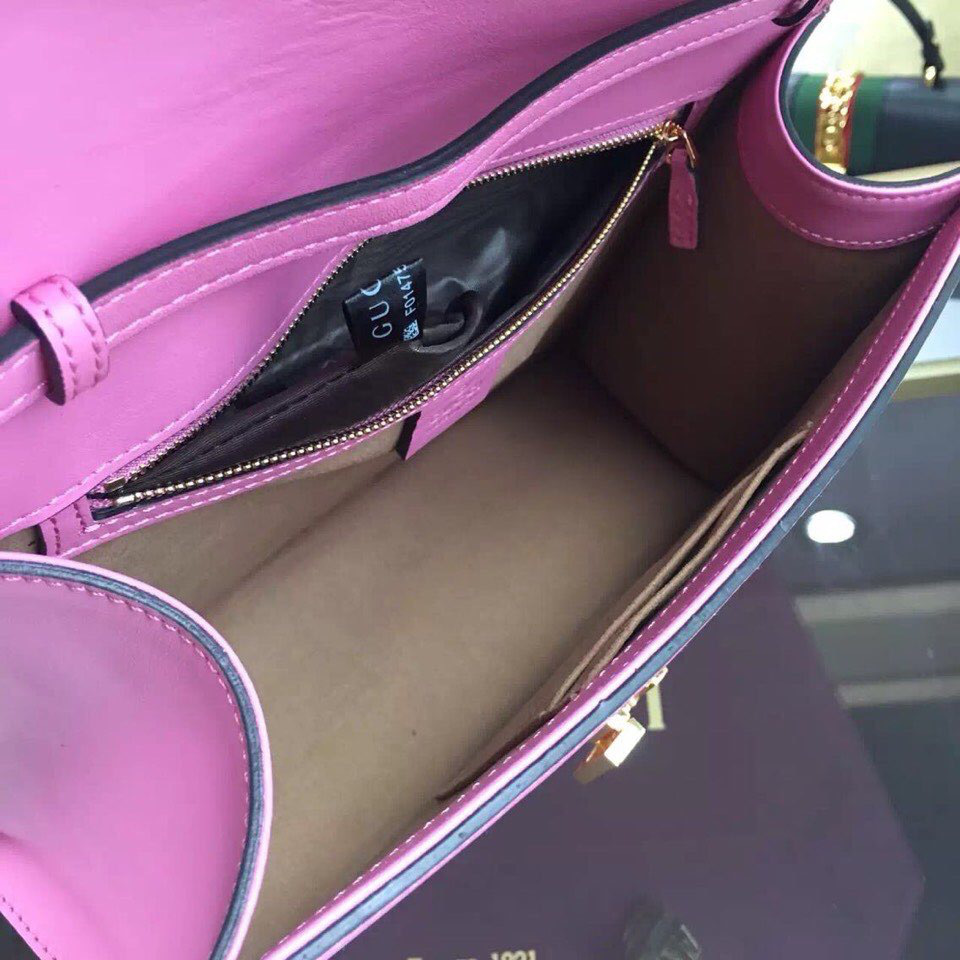 Gvc*1 Sylvie medium top handle bag in Rose Red leather 431665