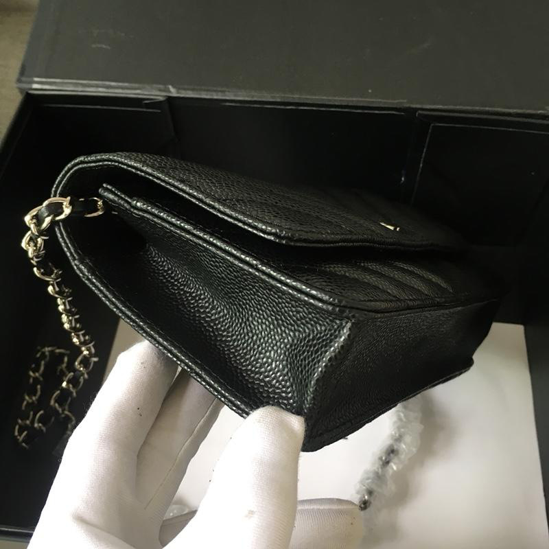 Ch**el Flap Bag Calfskin Leather Black with Silver Hardware