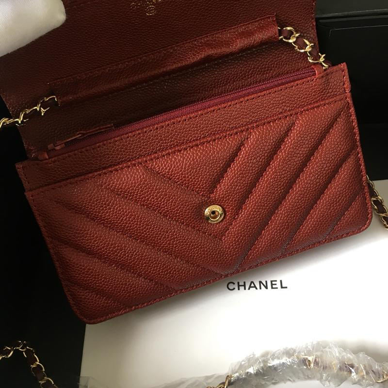 Ch**el Flap Bag Calfskin Leather Red with Gold Hardware