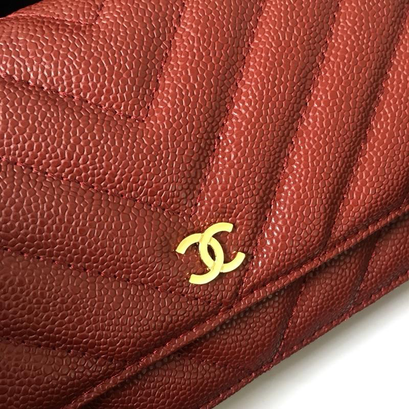 Ch**el Flap Bag Calfskin Leather Red with Gold Hardware