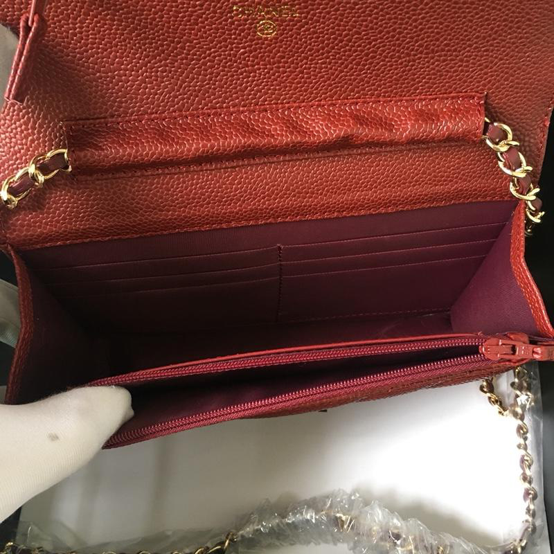 Ch**el Flap Bag Calfskin Leather Red with Gold Hardware