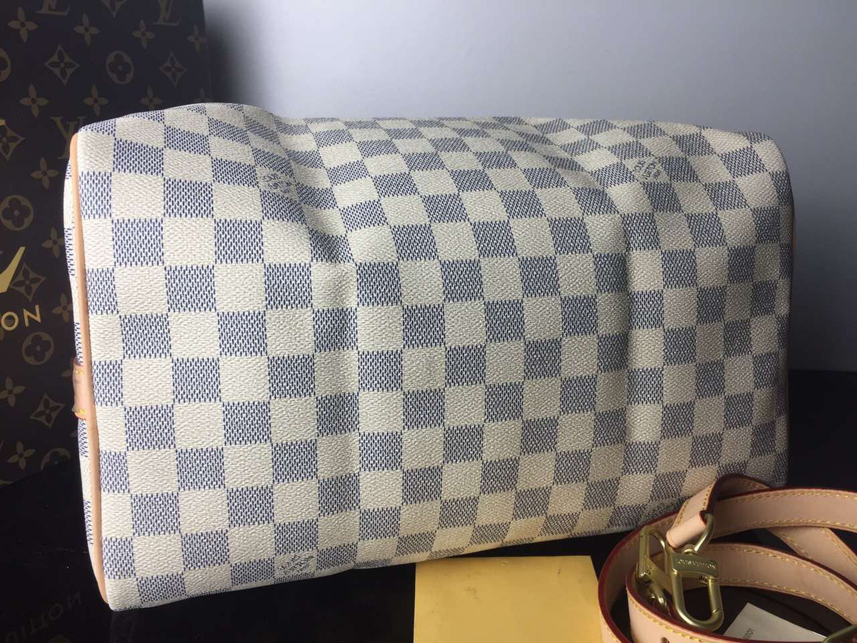 L0vis Vvtt0n Damier Azur Speedy 30cm With Shoulder Strap Bag N41001