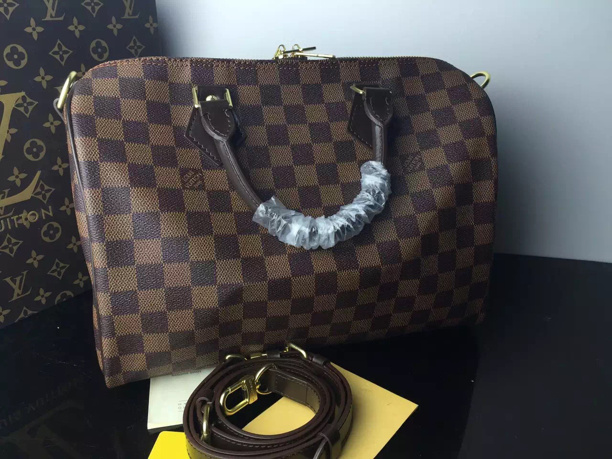 L0vis Vvtt0n Damier Azur Speedy 30cm With Shoulder Strap Bag N41183