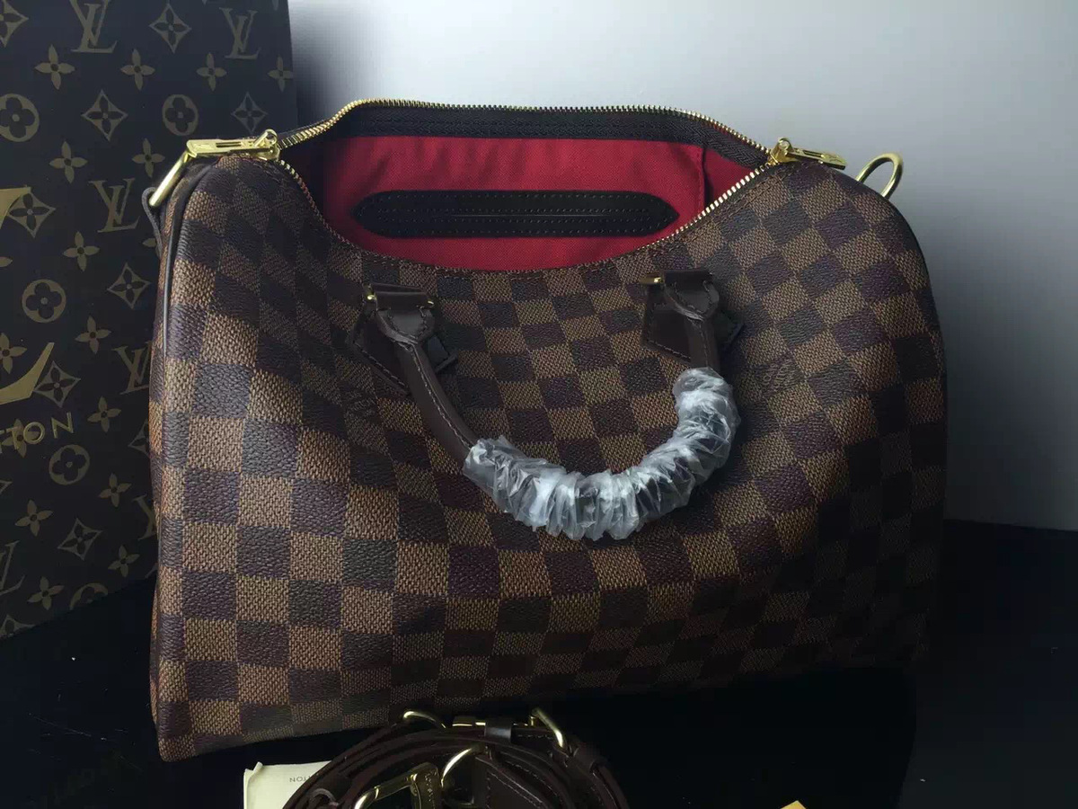 L0vis Vvtt0n Damier Azur Speedy 30cm With Shoulder Strap Bag N41183