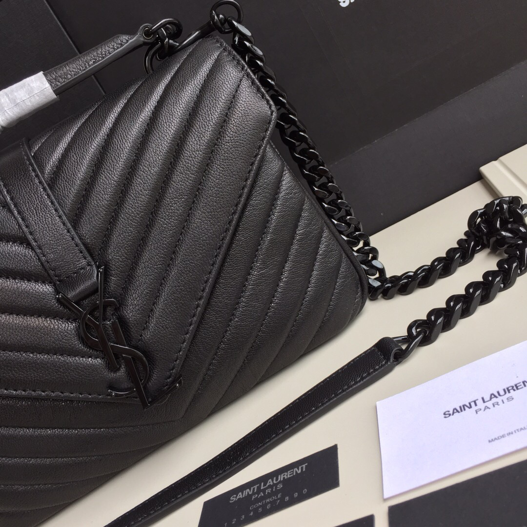 Y51 Monogram College Black Medium Bag 24cm