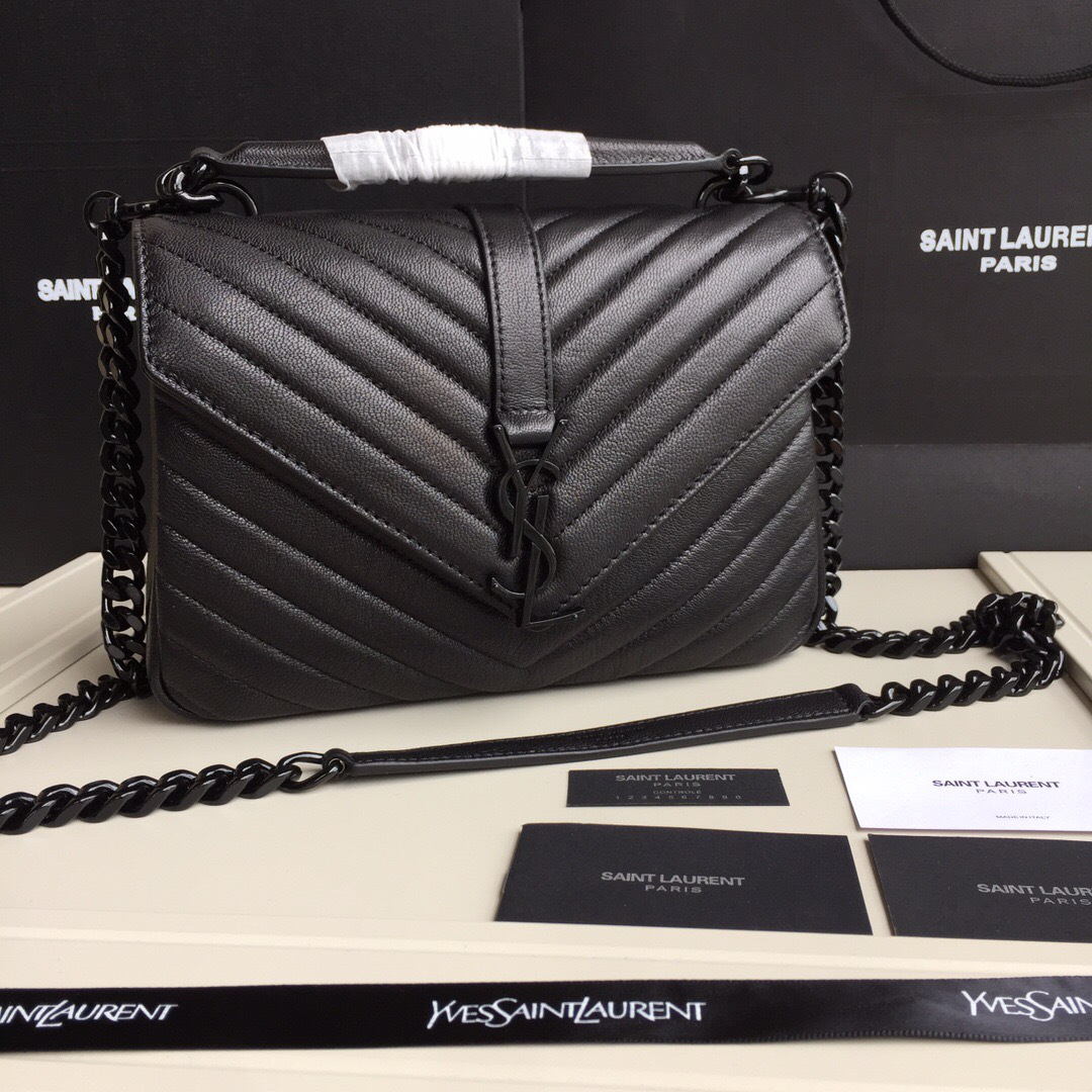 Y51 Monogram College Black Medium Bag 24cm