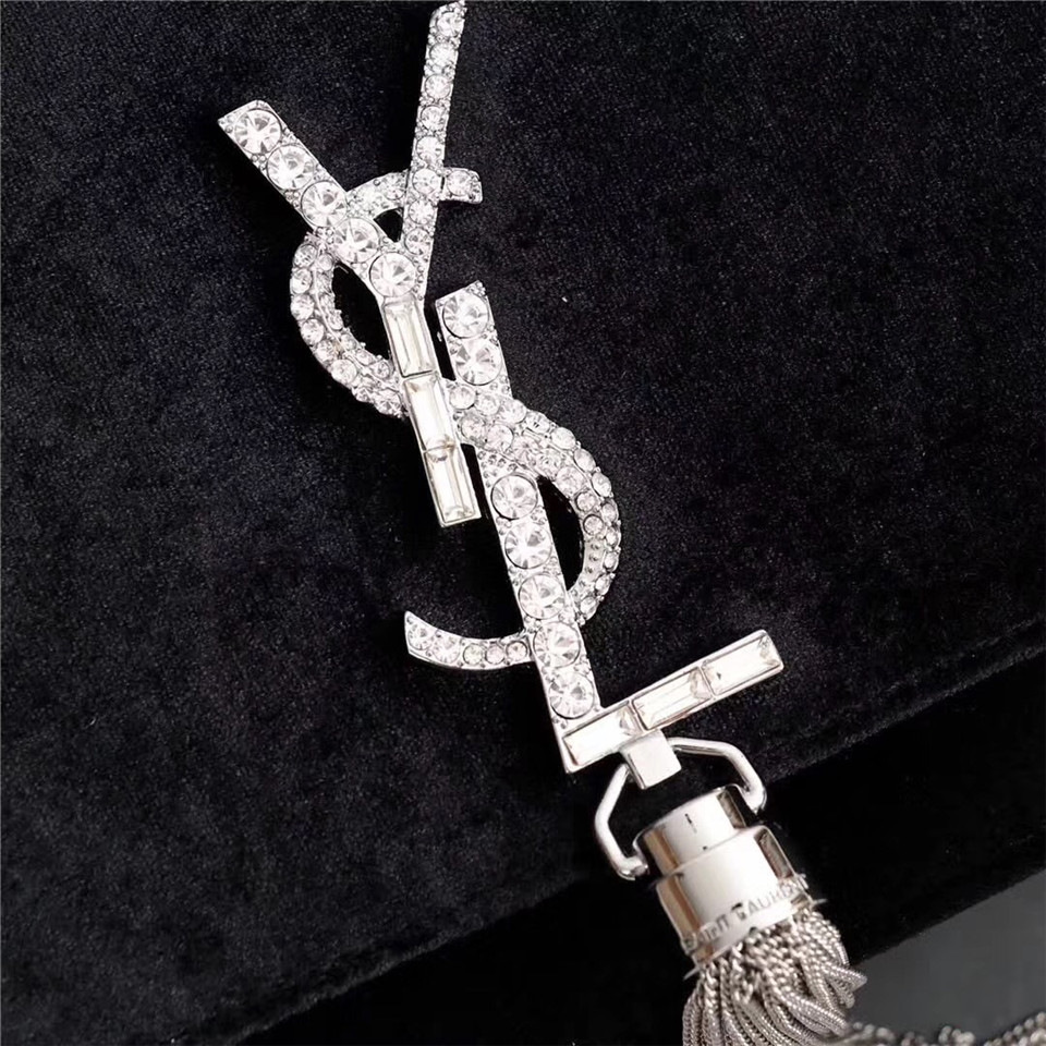 Y51 Sa1nt Lau*nt in Black Bag with Gold Hardware