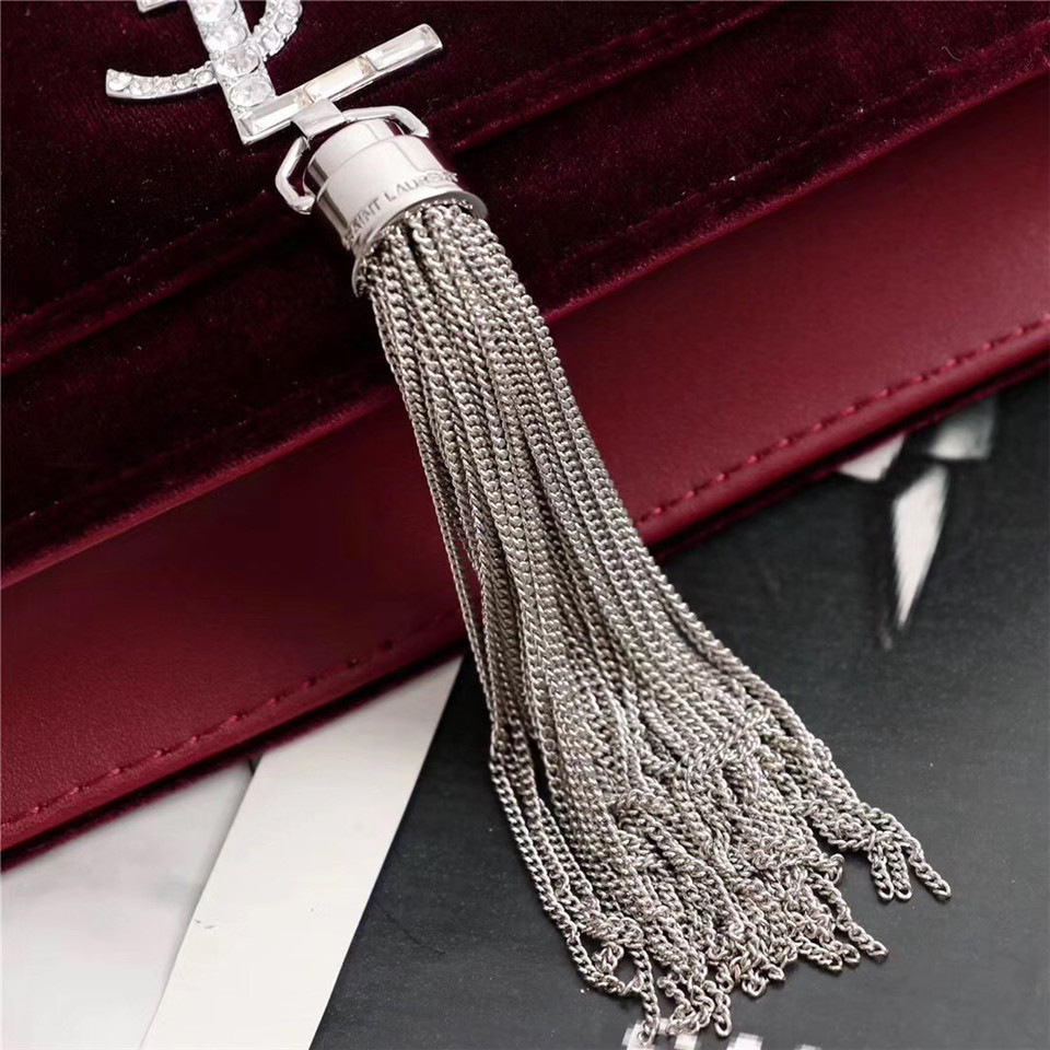 Y51 Sa1nt Lau*nt in Red Bag with Gold Hardware